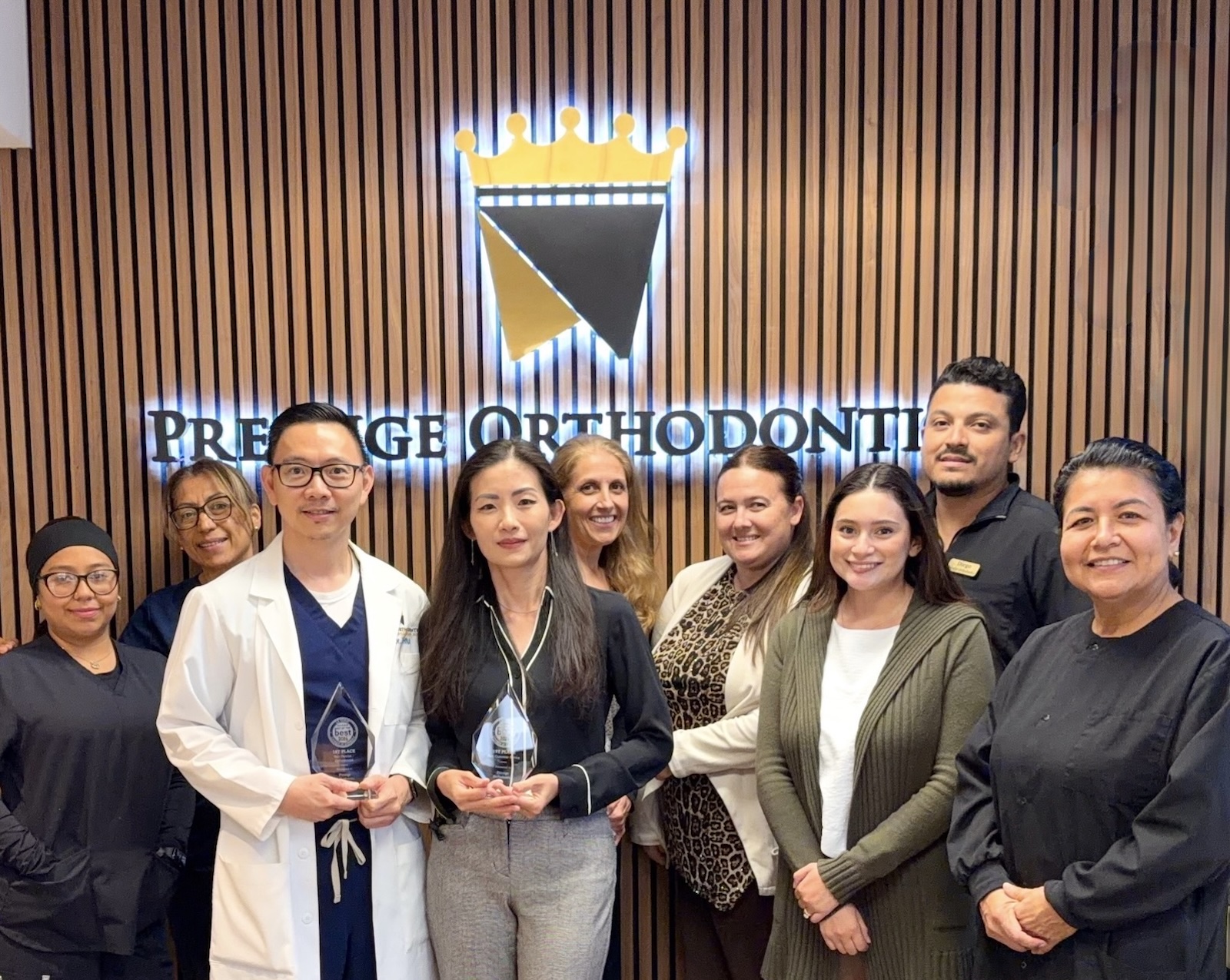 Prestige Orthodontics Team – La Verne Awards 2026 Prestige Orthodontics team with Best Orthodontist and Best Customer Service awards in La Verne